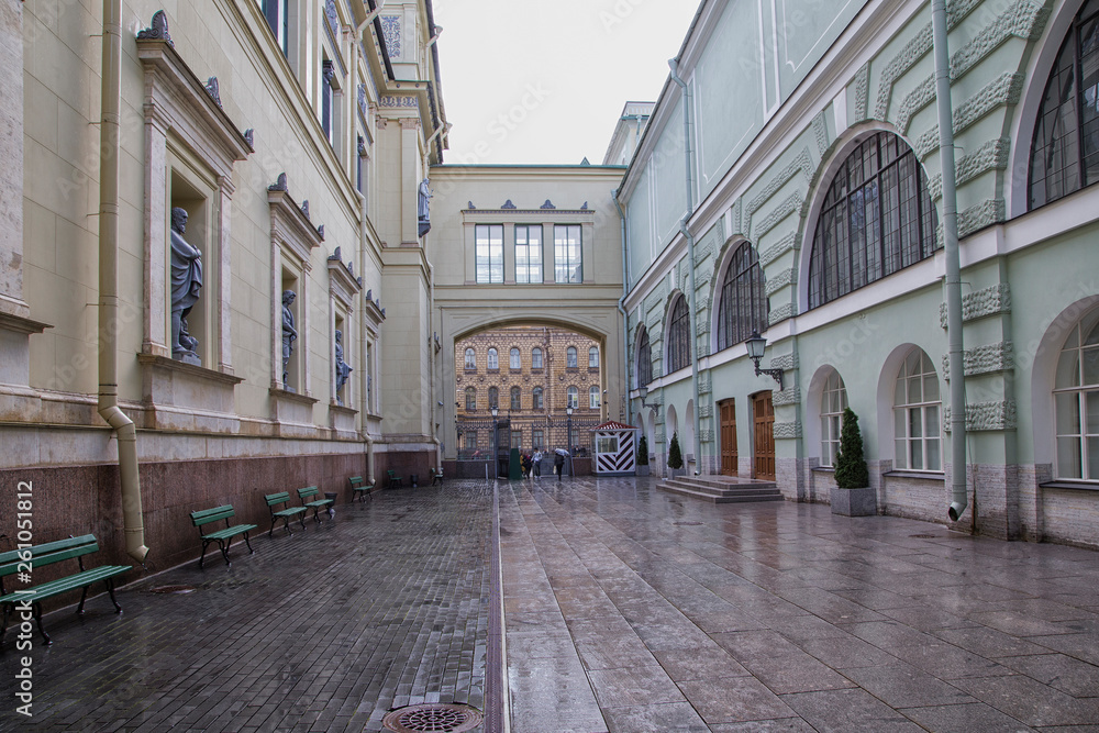 Courtyard of a historic building in the city of St. Petersburg. Russia