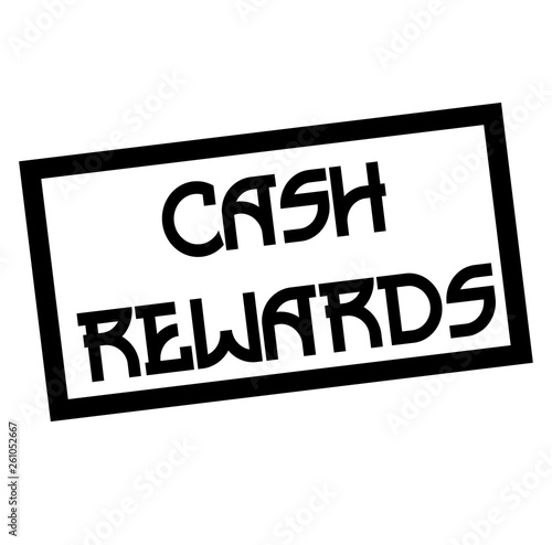 CASH REWARDS stamp on white