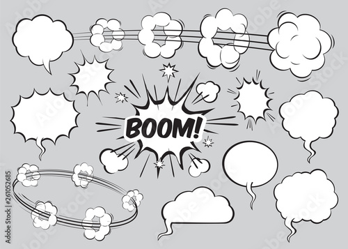 Set of comic speech bubbles. Vector Illustration.