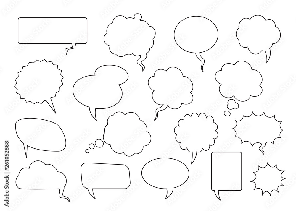 Obraz premium Set of comic speech balloons. Vector Illustration.