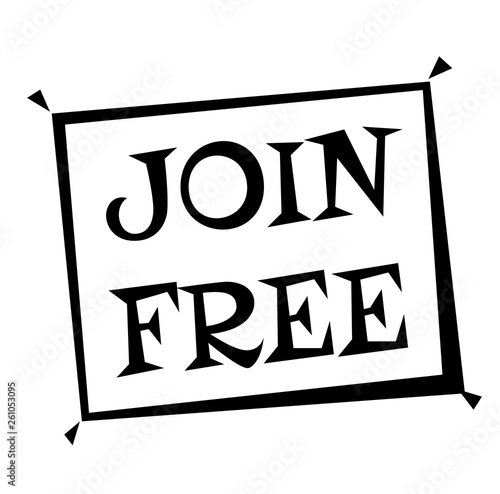 JOIN FREE stamp on white