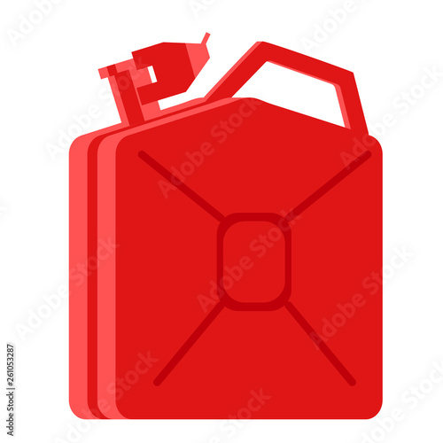Red jerrycan flat illustration
