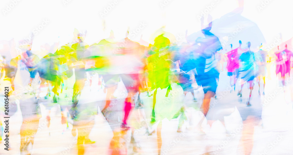 runners in motion background 