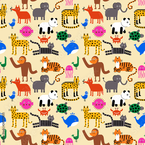Animal pattern flat illustration