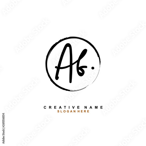 A B AB Initial logo template vector