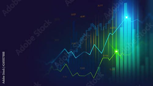 Stock market or forex trading graph in graphic concept suitable for financial investment or Economic trends business idea and all art work design. Abstract finance background