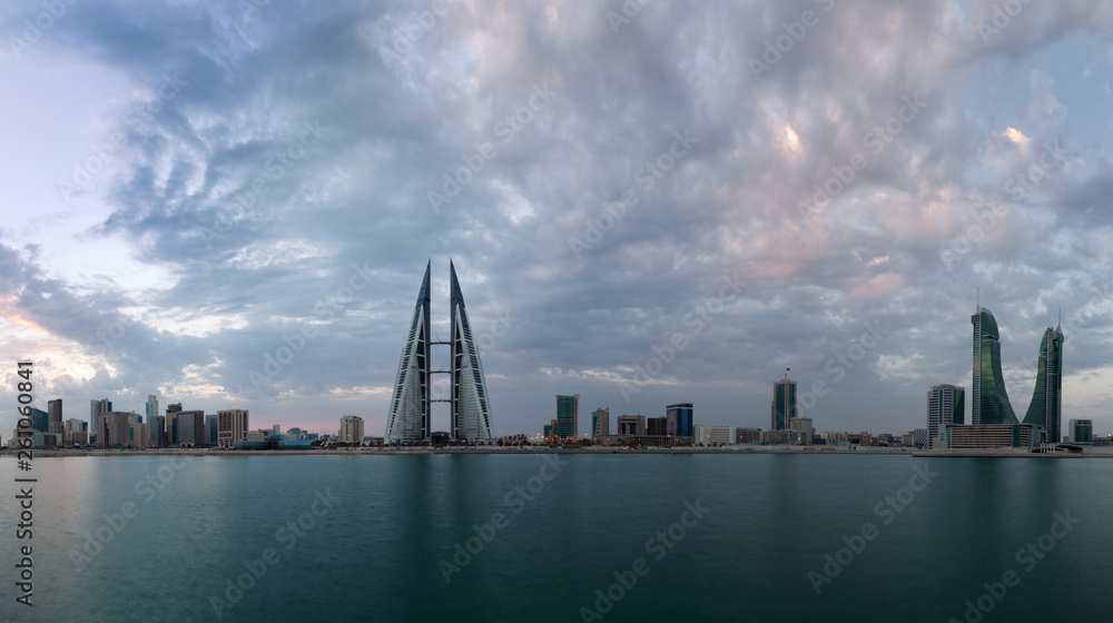 A beautiful view of Bahrain skyline from Bahrain bay