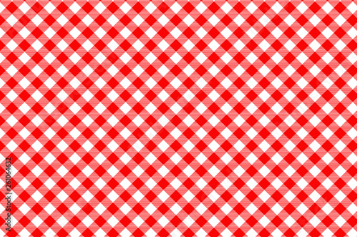 Red Gingham pattern. Texture from rhombus/squares for - plaid, tablecloths, clothes, shirts, dresses, paper, bedding, blankets, quilts and other textile products. Vector illustration.