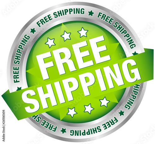 Button Banner "Free Shipping" Green/Silver