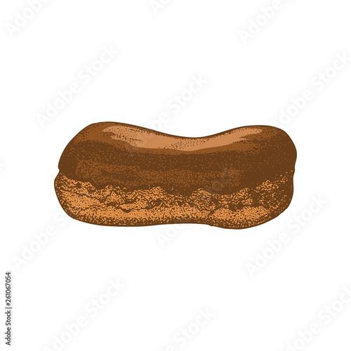 Isolated Colored Eclair in Hand Drawn Style