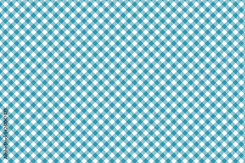 Cyan blue diagonal Gingham pattern. Texture from rhombus/squares for - plaid, tablecloths, clothes, shirts, dresses, paper, bedding, blankets, quilts and other textile products.