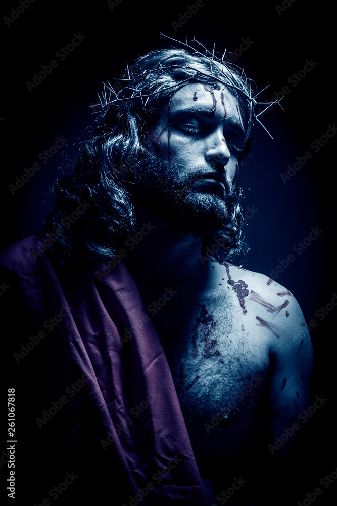 Jesus Christ with a crown of thorns Jesus Christ with a crown of thorns