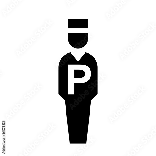 Parking valet silhouette icon. Clipart image isolated on white background