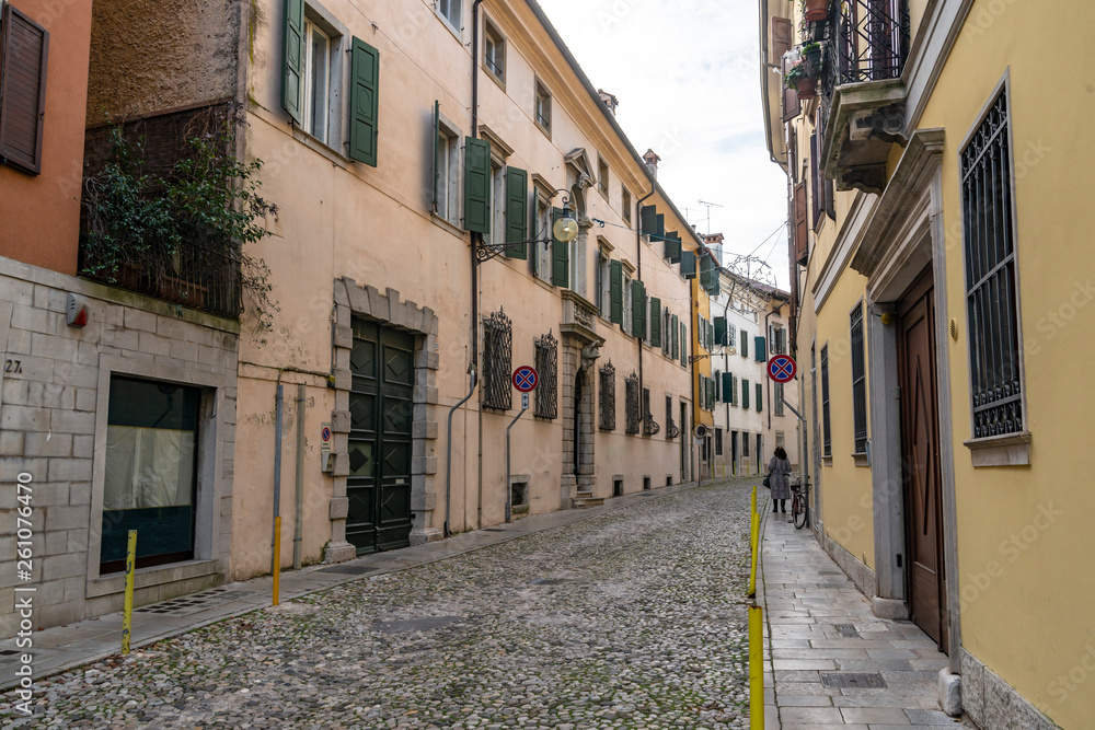 The street in Udine's old town, Italy
