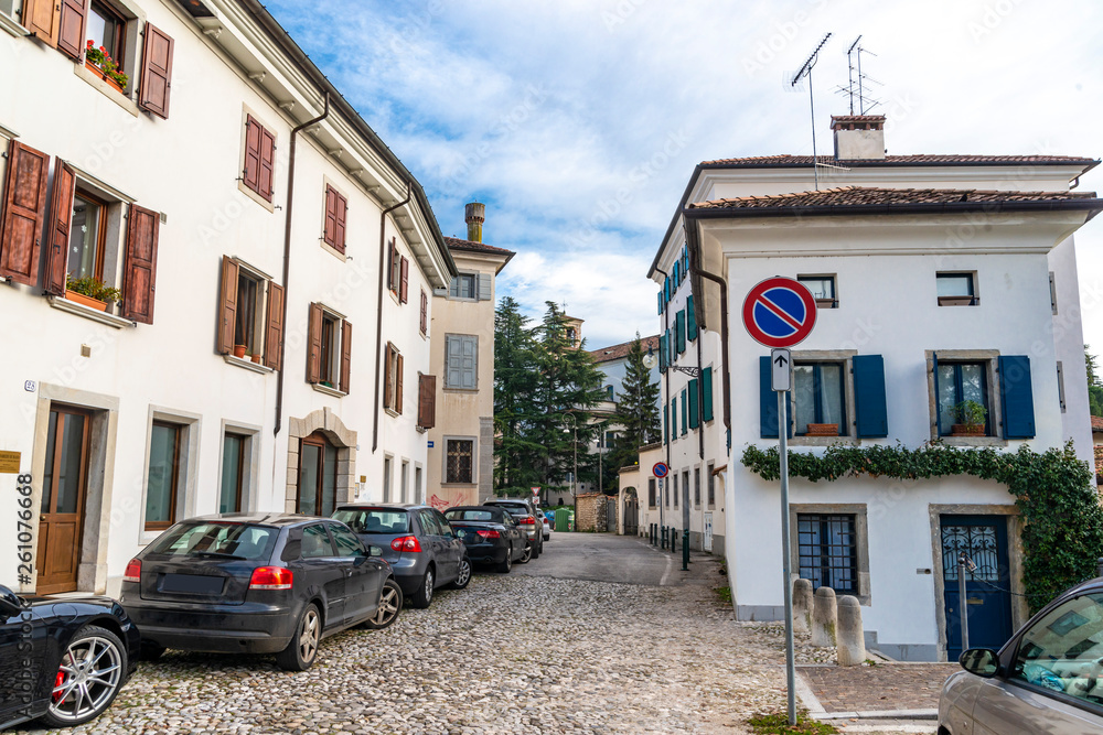 The street in Udine's old town, Italy