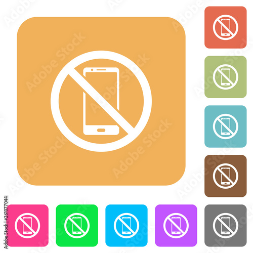 No smartphone rounded square flat icons