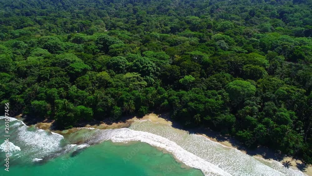 Aerial View from Playa Chiquita in the Caribbean of costa Rica. This beach is between Puerto Viejo and Manzanillo Aerial View from Playa Chiquita in the Caribbean of costa Rica. This beach is between Puerto Viejo and Manzanillo