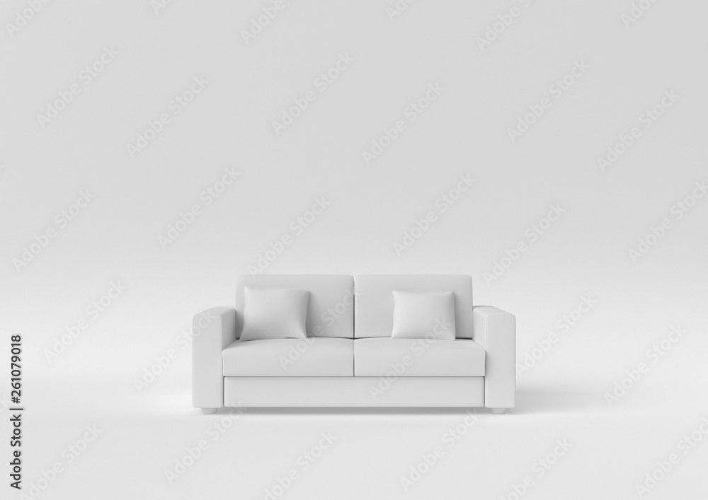 Creative minimal paper idea. Concept white sofa with white background. 3d render, 3d illustration. Creative minimal paper idea. Concept white sofa with white background. 3d render, 3d illustration.