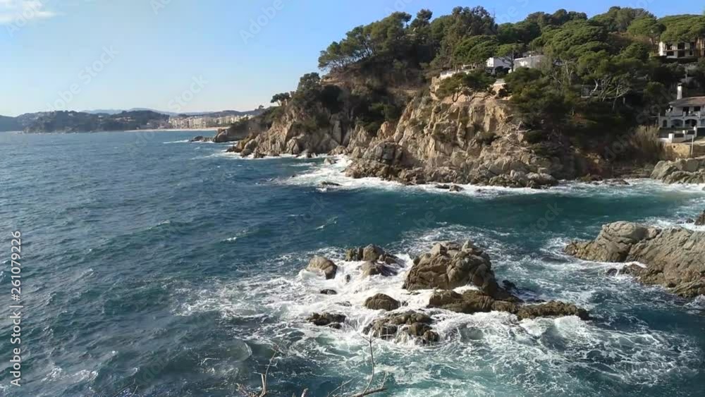 choppy waters in Lloret de Mar at Costa Brava choppy waters in Lloret de Mar at Costa Brava