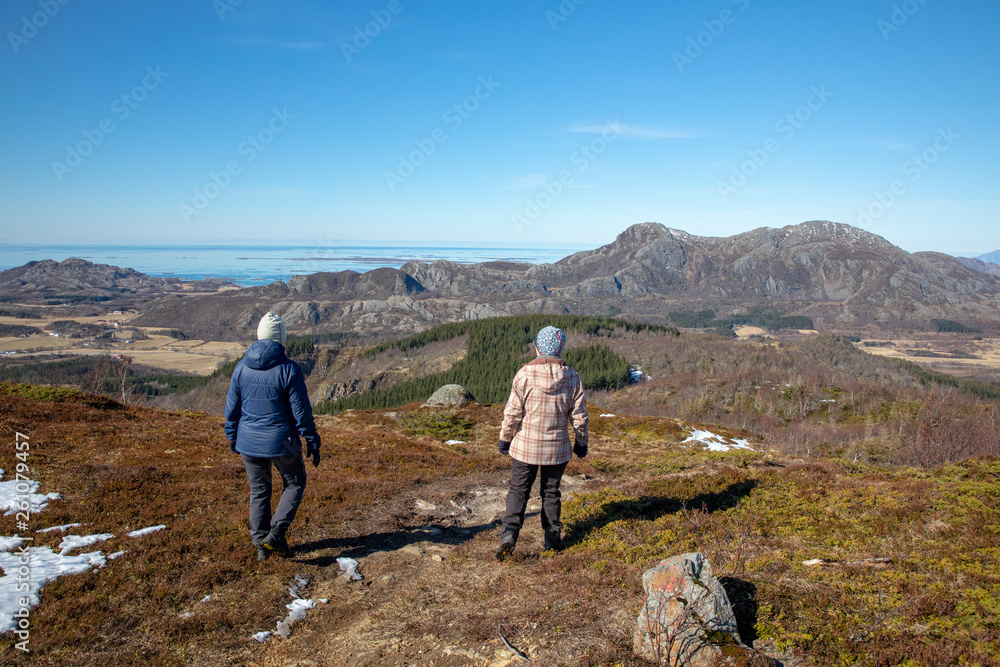 Women walking in the mountains	