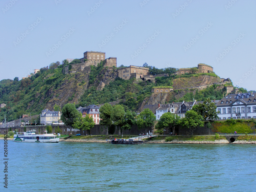 Blick auf die Festung Ehrenbreitstein in Koblenz