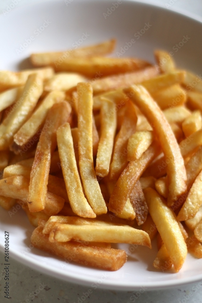 Plate of french fries. Selective focus. Plate of french fries. Selective focus.