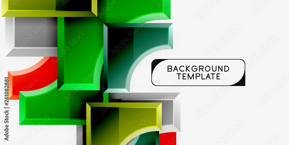 Geometrical 3d shapes background Geometrical 3d shapes background