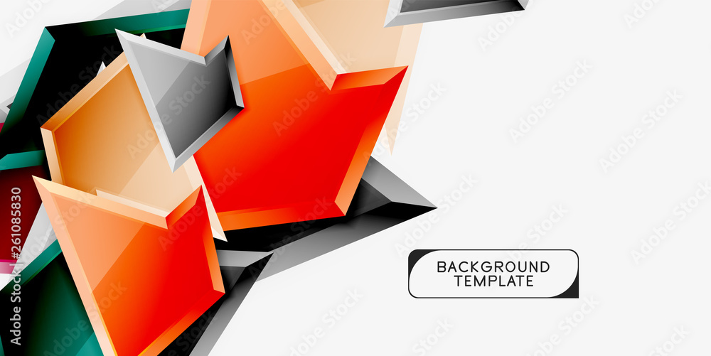 Minimal geometrical triangles with 3d effect abstract background template Minimal geometrical triangles with 3d effect abstract background template
