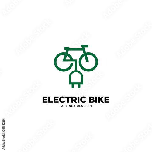 Electric Bike logo template, vector illustration - Vector