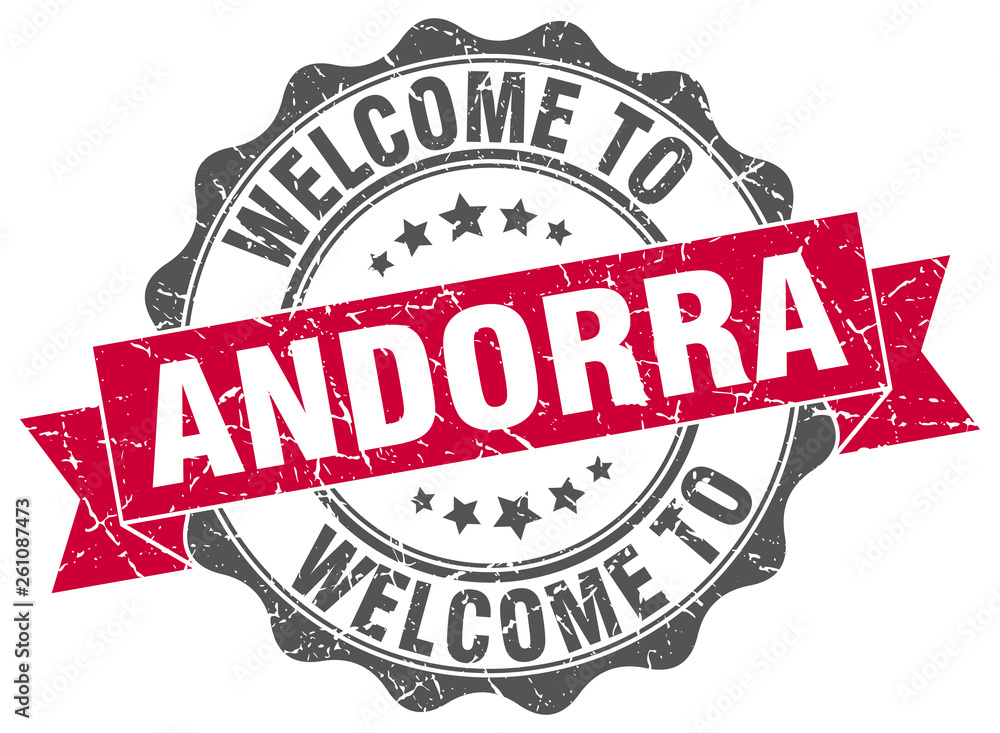 Fototapeta premium Andorra round ribbon seal