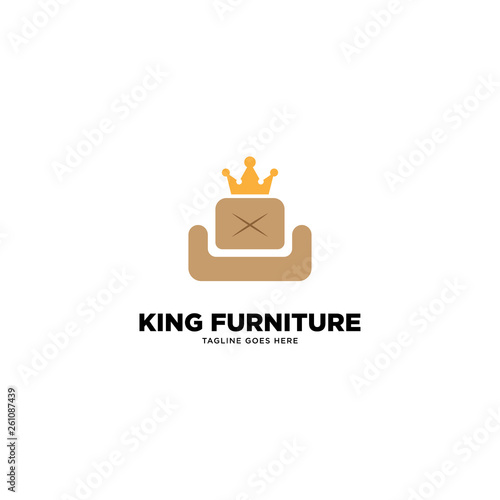 King Furniture logo template, vector illustration - Vector