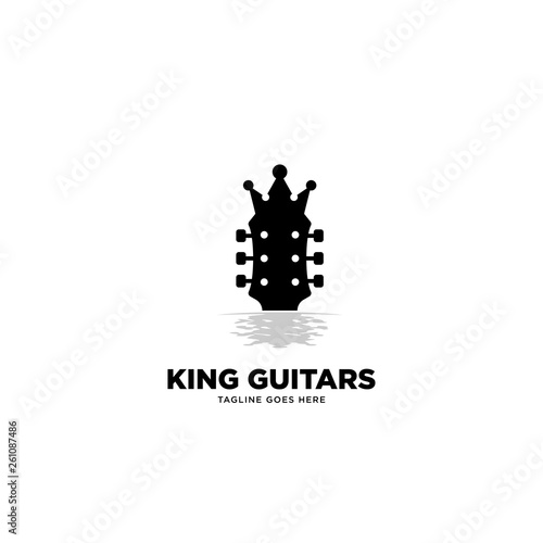 King Guitars logo template, vector illustration - Vector