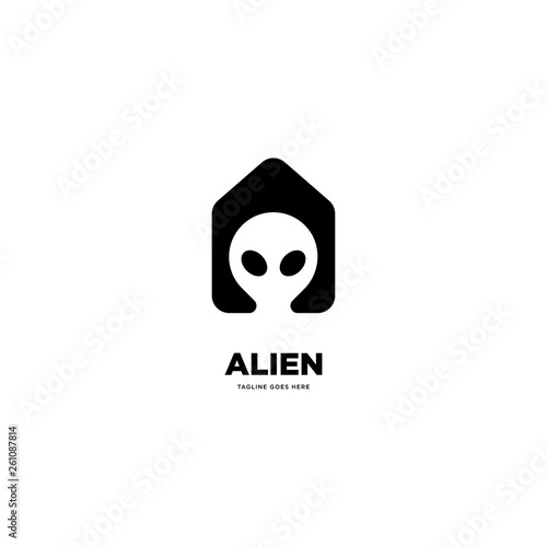 Alien Head logo template, vector illustration - Vector