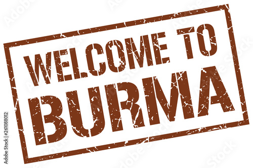 welcome to Burma stamp