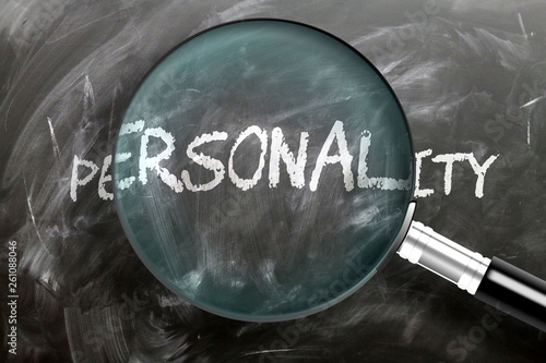 фотографія Learn, study and inspect personality - pictured as a magnifying glass enlarging