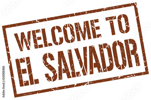 welcome to El Salvador stamp