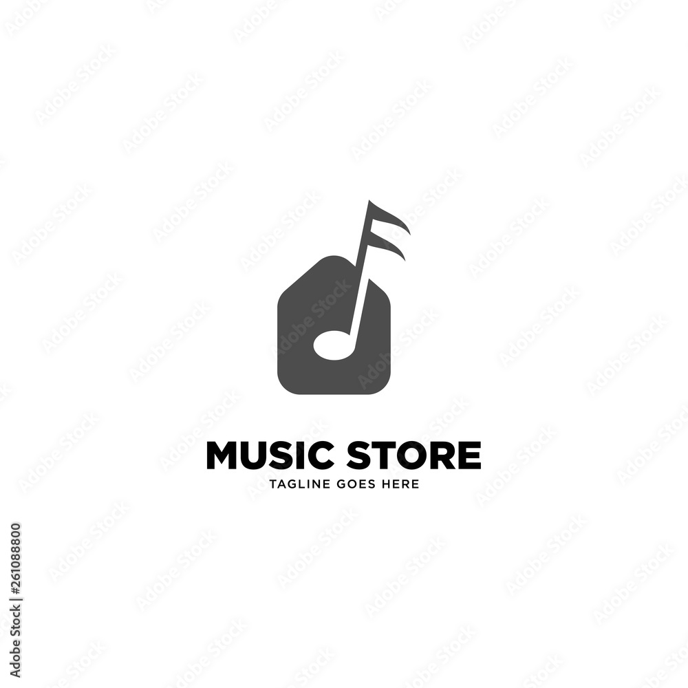 Music Store logo template vector illustration - Vector