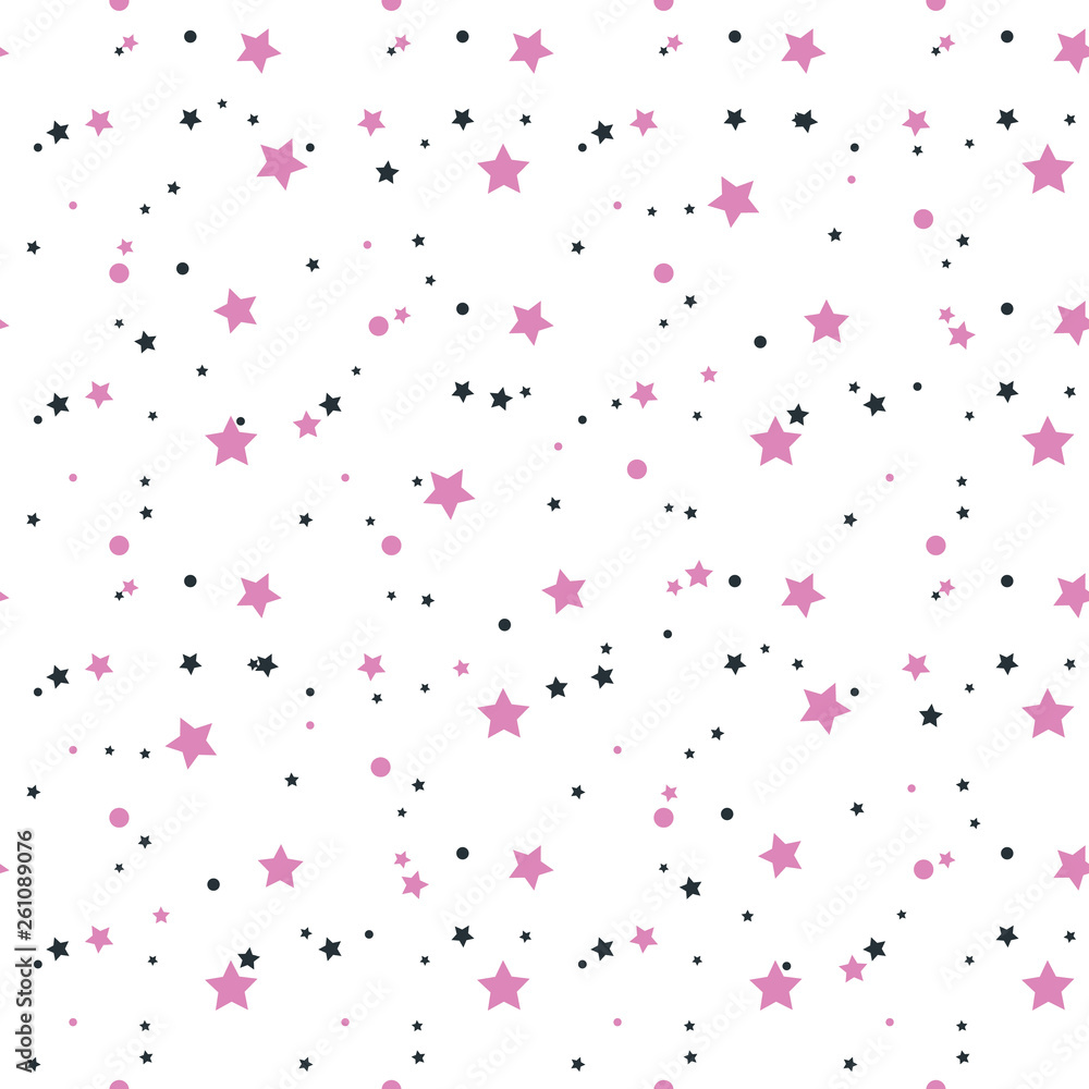 Dark Purple vector seamless background with colored stars. Glitter abstract illustration with colored stars. The pattern can be used for new year ad, booklets.