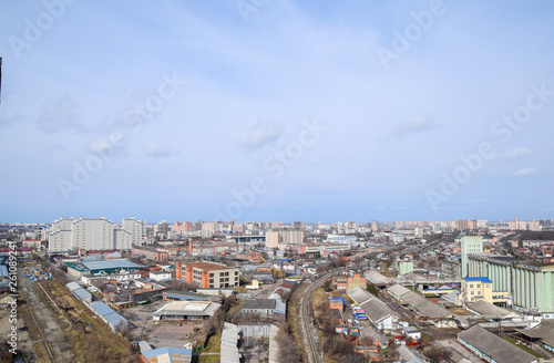 City landscape. The view from the heights of the 24th floor. Krasnodar city. Urban view. © eleonimages