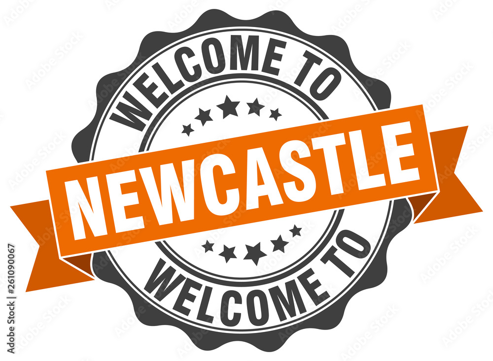 Fototapeta premium Newcastle round ribbon seal