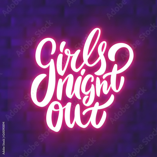 Girls night out. Bachelorette party vector banner.