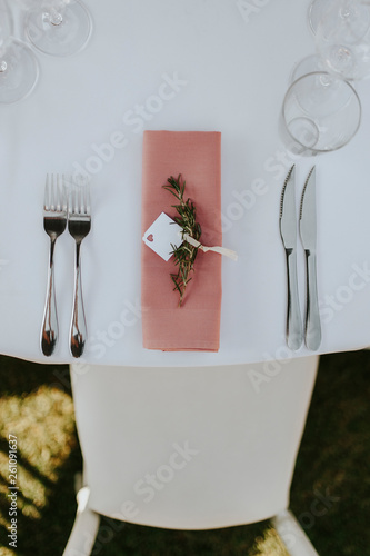 Elegant Wedding Table with Decoration photo