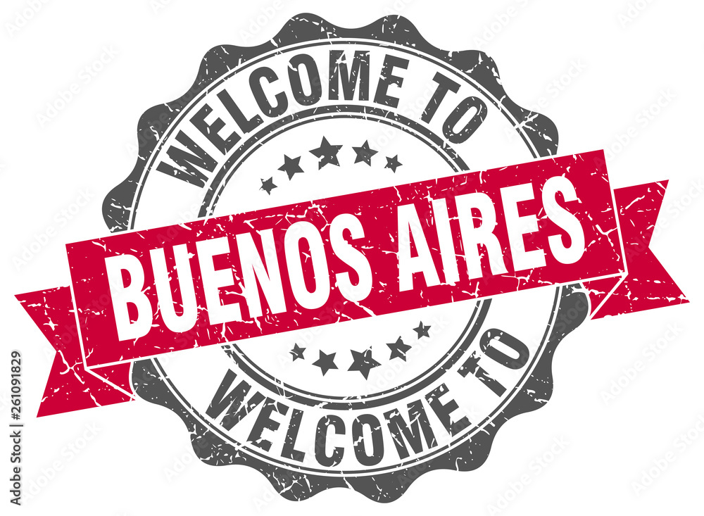 Fototapeta premium Buenos Aires round ribbon seal