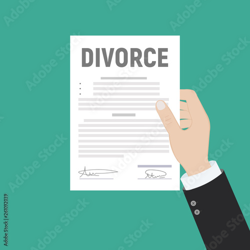 Divorce and property divison concept. Vector