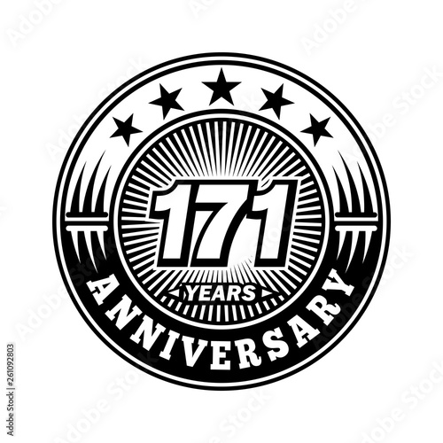 171 years anniversary. Anniversary logo design. Vector and illustration.
