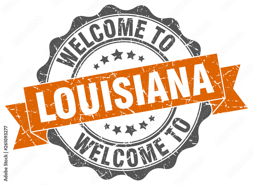 Fototapeta premium Louisiana round ribbon seal