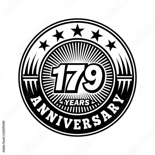 179 years anniversary. Anniversary logo design. Vector and illustration.