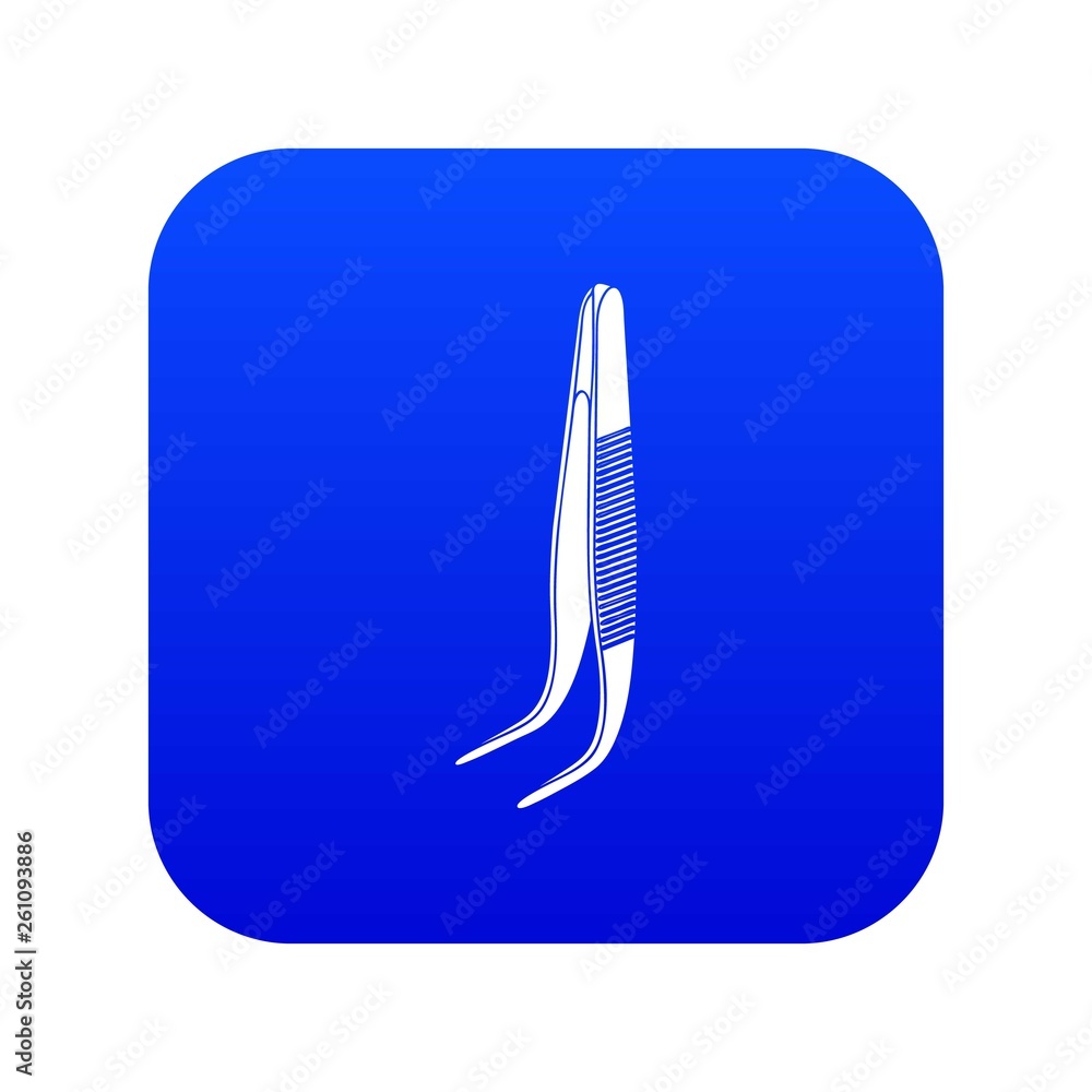 Medical forceps icon blue vector isolated on white background Medical forceps icon blue vector isolated on white background
