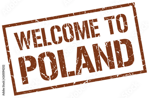 welcome to Poland stamp
