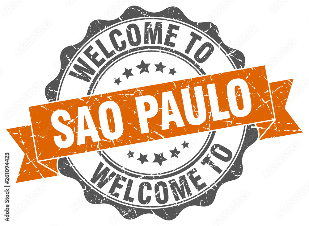 Fototapeta premium Sao Paulo round ribbon seal